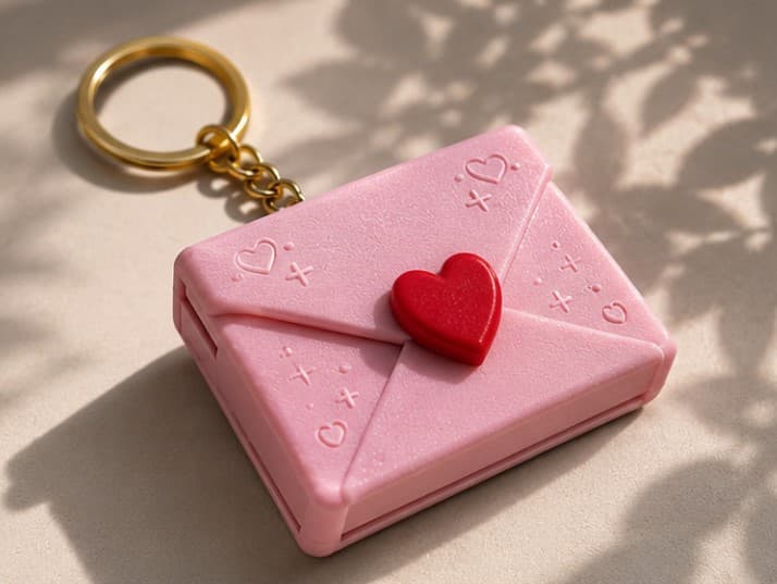 Chaveiro Carta Eterna Rosa